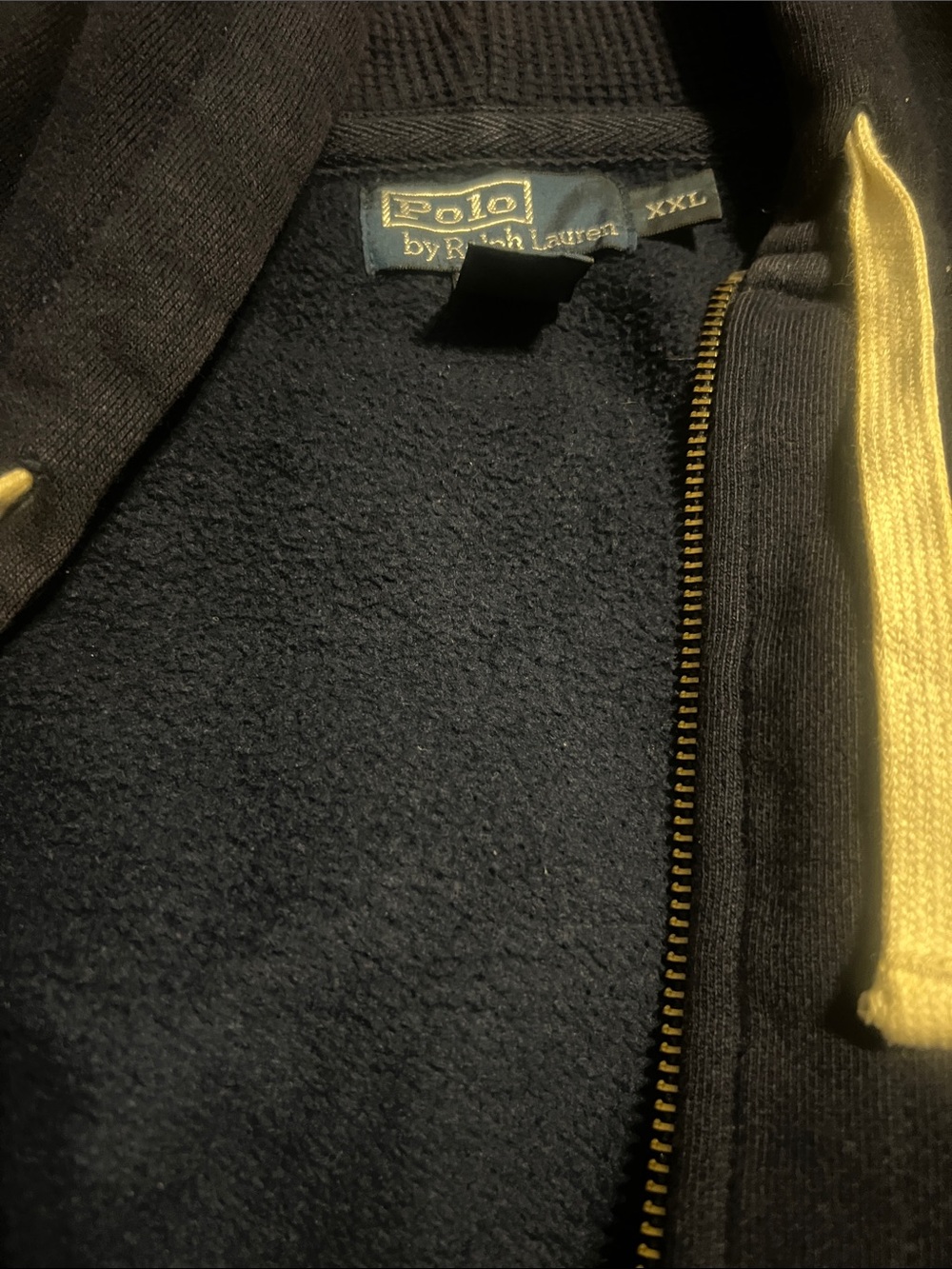 Polo Ralph Lauren Navy Zip-Up Hoodie with Yellow horse - Picture 3 of 8